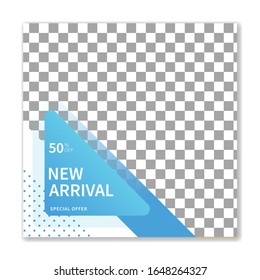 Social media post template  with place for photo,  Square templates for publications and advertising.