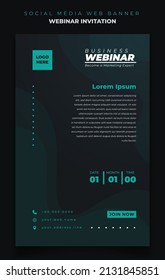 Social media post template in portrait design with black and green background for social media design