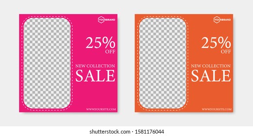 social media post template. template for posting on social media. Vector Eps10.