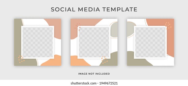 Social media post template for promotion. Web banner square for ad. Vector background with abstract shape.