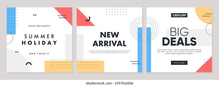Social media post template for promotion sale. Able to use for mobile apps, banners design, web or internet ads.
