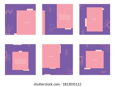 Social Media Post Template Purple Theme Simple 
