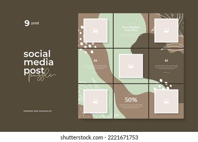 Social media post template, puzzle. fashion