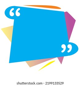 Plantilla de publicación de medios sociales para cotizaciones. marcos de comillas. plantilla de diseño para información de impresión de área de texto marcos con estilo vectorial