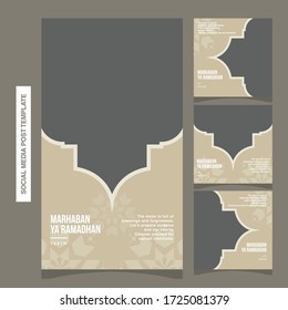 Social media post template ramadan concept. Easy to use and free editable for commercial or personal use.