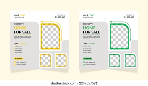Social media post template for real estate or instagram post banner 