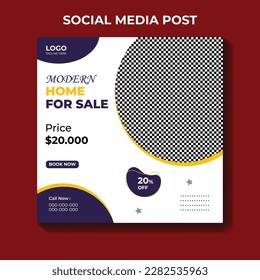 Social media post template for Real estate house property sales