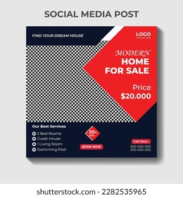 Social media post template for Real estate house property sales