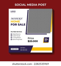 Social media post template for Real estate house property sales