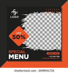 Social media post template for restaurant food menu special