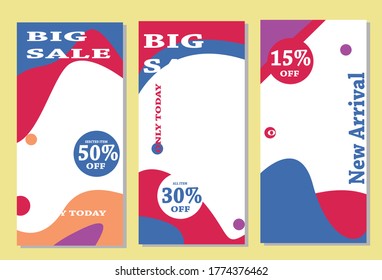 social media post template sale for digital marketing and sale promo. fashion advertising. banner offer. promotional mockup photo vector frame illustration.