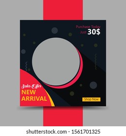 Social media post template sales offer banner