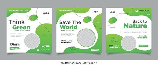 Plantilla de publicación en medios sociales con Save the Earth