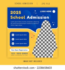 Plantilla de publicación en medios sociales para admisión escolar Registro abierto de nuevos estudiantes