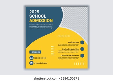 Social Media Post Template for School Entrance. Appropriate for Educational Use