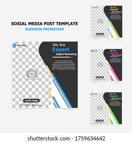 plantilla de publicación de medios sociales color completo para su estilo de promoción de negocios dos