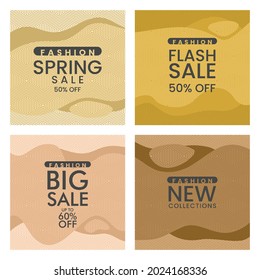 Social media post template set abstract beauty fashion background Vector Image
