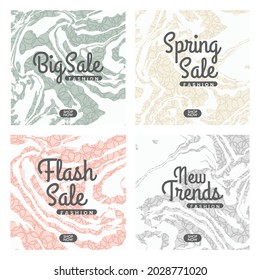 Social media post template set abstract beauty fashion background Vector Image