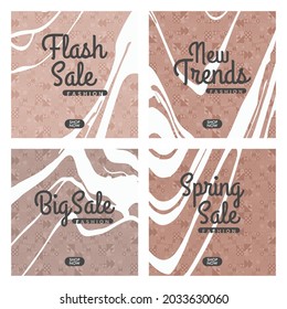 Social media post template set abstract beauty fashion background Vector Image