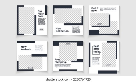 Social media post template set. Modern social media post bundle vector, Design editable template for social media posts