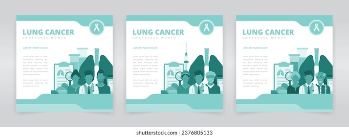 Social media post template set which raise awareness of the importance of early detection and proper treatments for lung cancer