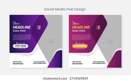 Vorlage für Social Media-Beiträge | Satz von modernen Business Promotion quadratischen Banner Vorlagen | Für Branding, Social-Media-Beiträge, digitales Marketing geeignet |Digital Marketing Agency Social Media Post Template