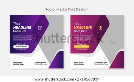 Social media post template | Set of modern business promotion square banner templates |  Usable for branding, social media posts, digital marketing |Digital marketing agency social media post template