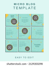 social media post template with soft blue