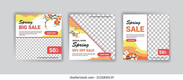 Social media post template for spring sale.