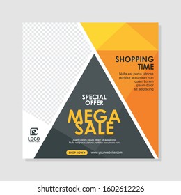 Social media post template With square Design. suitable for fashion sale promotion, social media mobile apps and digital marketing