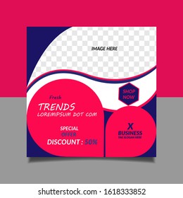 Social media post template square web banner