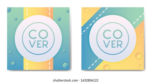 Social media post template square background with Geometric style and circle element. Applicable for Covers, Voucher, Flyers and Banner Designs