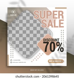 Social media post template square banner for branding and promotion of clothing, fashion, automotive, finance, and other business products. Use for other social media banners.