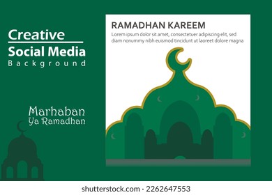 plantilla de publicación de medios sociales en fondo cuadrado con diseño de ornamento simple para Eid Mubarak. Buena plantilla para el diseño de la celebración islámica.
