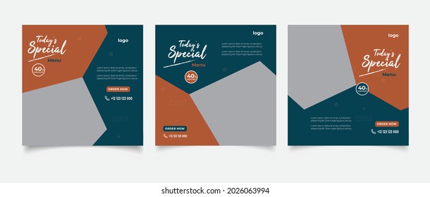 social media post template. Suitable for Social Media Post Restaurant and culinary Promotion.