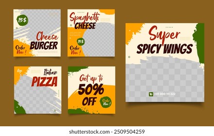 social media post template. Suitable for Social Media Post Restaurant and culinary Promotion. 
