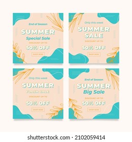 Social media post template summer sale