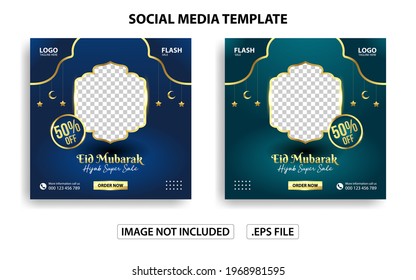 social media post template themed eid sale