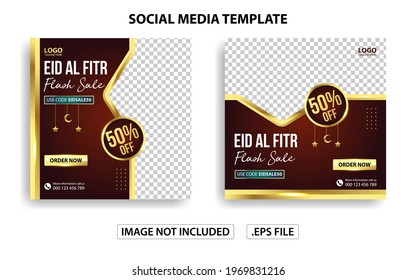 social media post template themed eid fashion