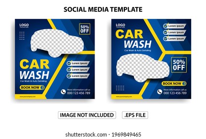 social media post template themed car