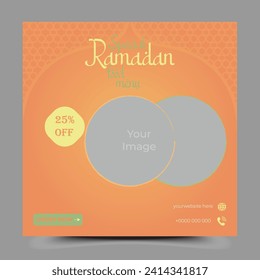 social media post template themed iftar food menu