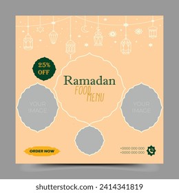 social media post template themed iftar food menu
