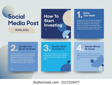 Social media post template with tutorial, tip, trick, quick tips, layout template with geometric background design in blue, white color. Vector illustration