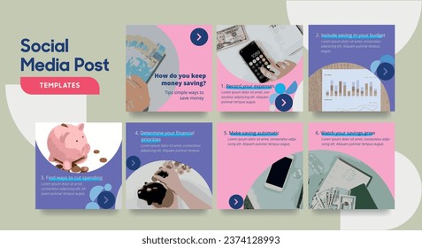 Social media post template with tutorial, tip, trick, quick tips, layout template with geometric background design in blue, white color. Vector illustration