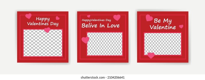 Social media post template for valentines day. Card template for valentines day.