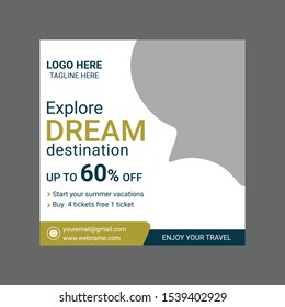 Social media post template - Vector