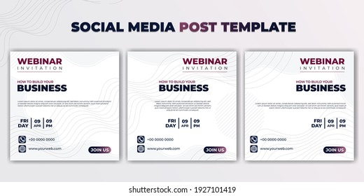 Social media post template vector illustration. set of social media template with white background design. good template for online advertisement design.