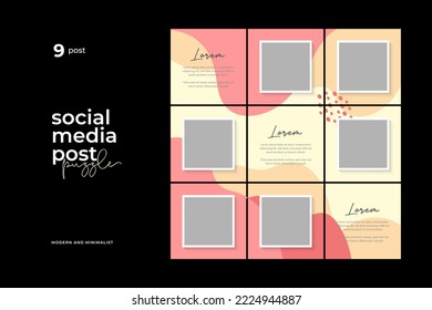 Social media post template vector
