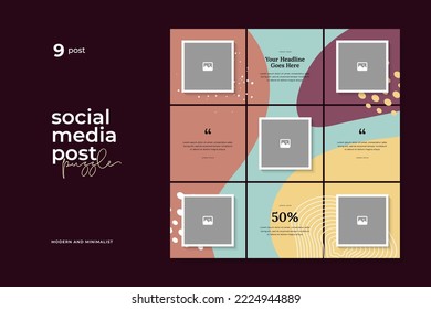Social media post template vector