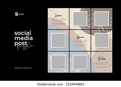 Social media post template vector
